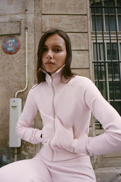 ZARA ТОЛСТОВКА ИЗ ФЛИСА НА МОЛНИИ, ПАСТЕЛЬНО-РОЗОВЫЙ