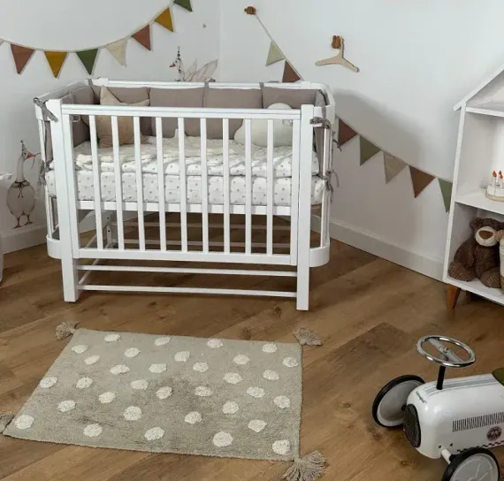 Детская кроватка Лель Космос Белый с продольным маятником