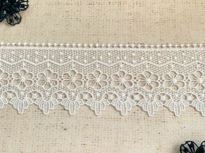 Кружево плетеное, ш. 7,8 см, молочный