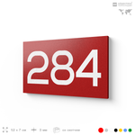 Номер на дверь 284, табличка на дверь для офиса, квартиры, кабинета, аудитории, склада, красная 120х70 мм, Айдентика Технолоджи