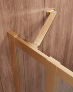 Душевой уголок Cezares MOLVENO-A-22-90+30-C-BORO-IV, 120х120х195, профиль брашированное золото, прозрачное стекло