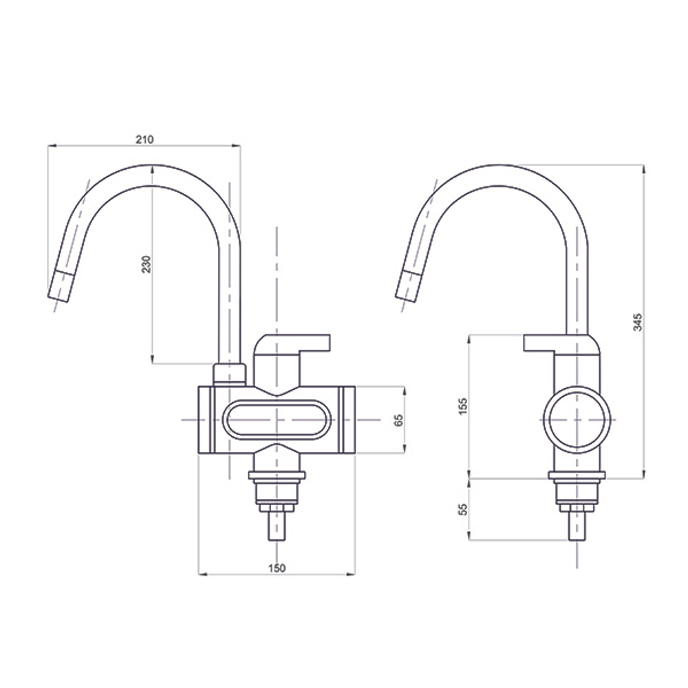 Проточный водонагреватель WH-003 (3,3 кВт, УЗО, кухня, индикатор темп) MIXLINE