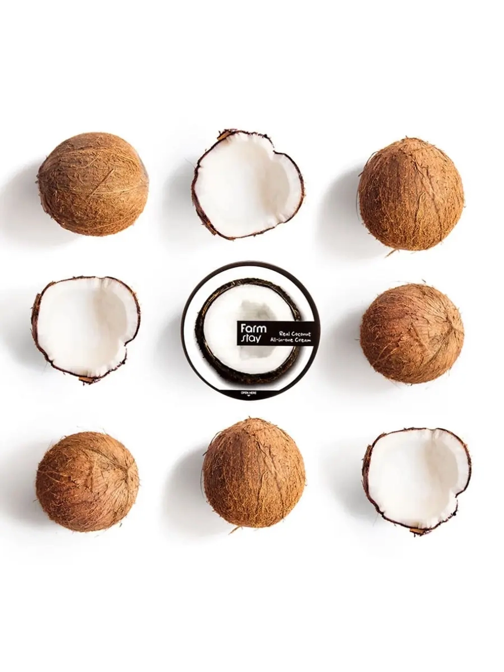 FARMSTAY - КРЕМ ДЛЯ ЛИЦА И ТЕЛА С ЭКСТРАКТОМ КОКОСА REAL COCONUT ALL - IN - ONE CREAM, 300 МЛ.