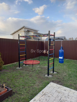 Монтаж уличной шведской стенки Sv Sport Рукоход (4 вертикальных столба)