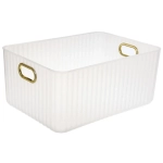 Корзина для хранения с крышкой «ЭЛГАТТ», цвет белый, 36*26*16,5см (лейбл Селфи)