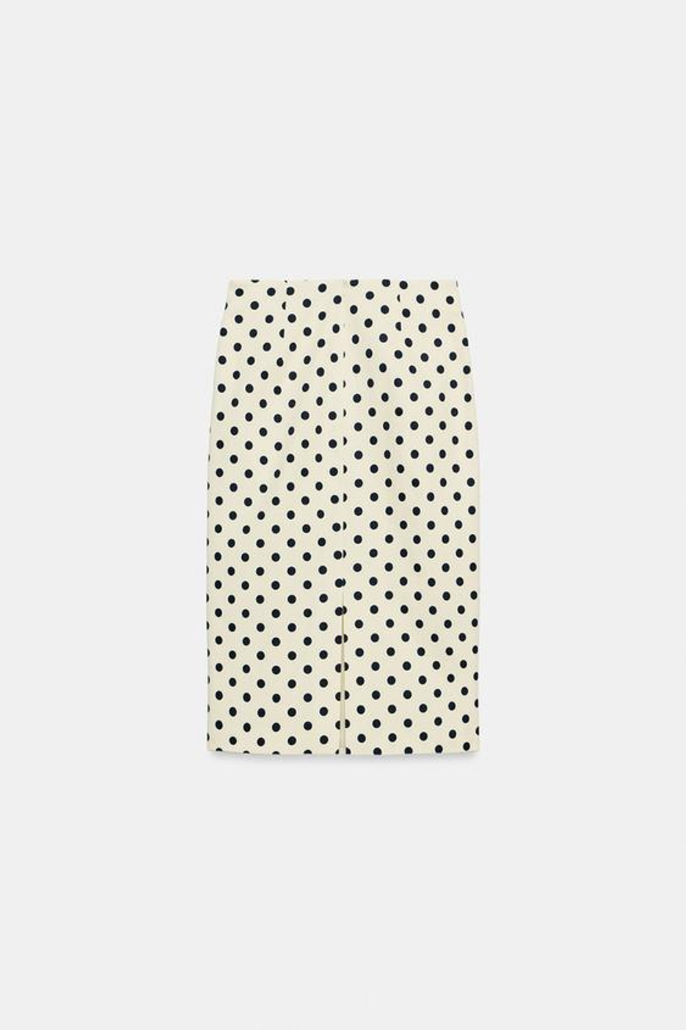 ZARA ЮБКА-КАРАНДАШ В ГОРОШЕК — ZW COLLECTION, ЭКРЮ/ЧЕРНЫЙ