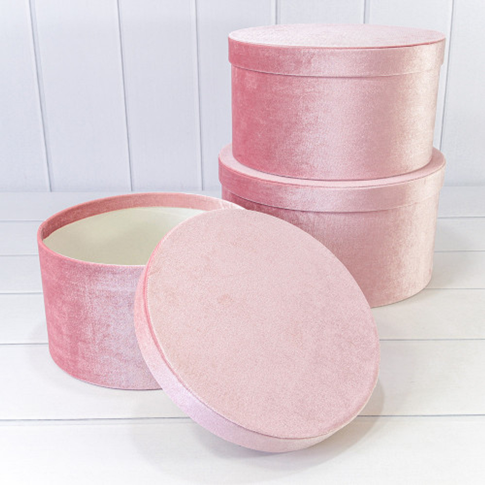 Коробка 29.7х16 см Набор 3 шт "Бархат" (Розовый)