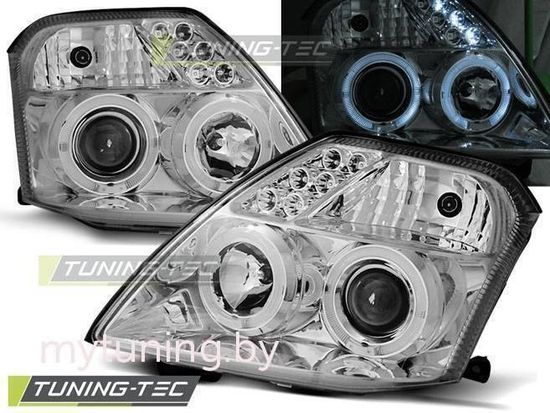 Передние фары ANGEL EYES CHROME для Citroen С2