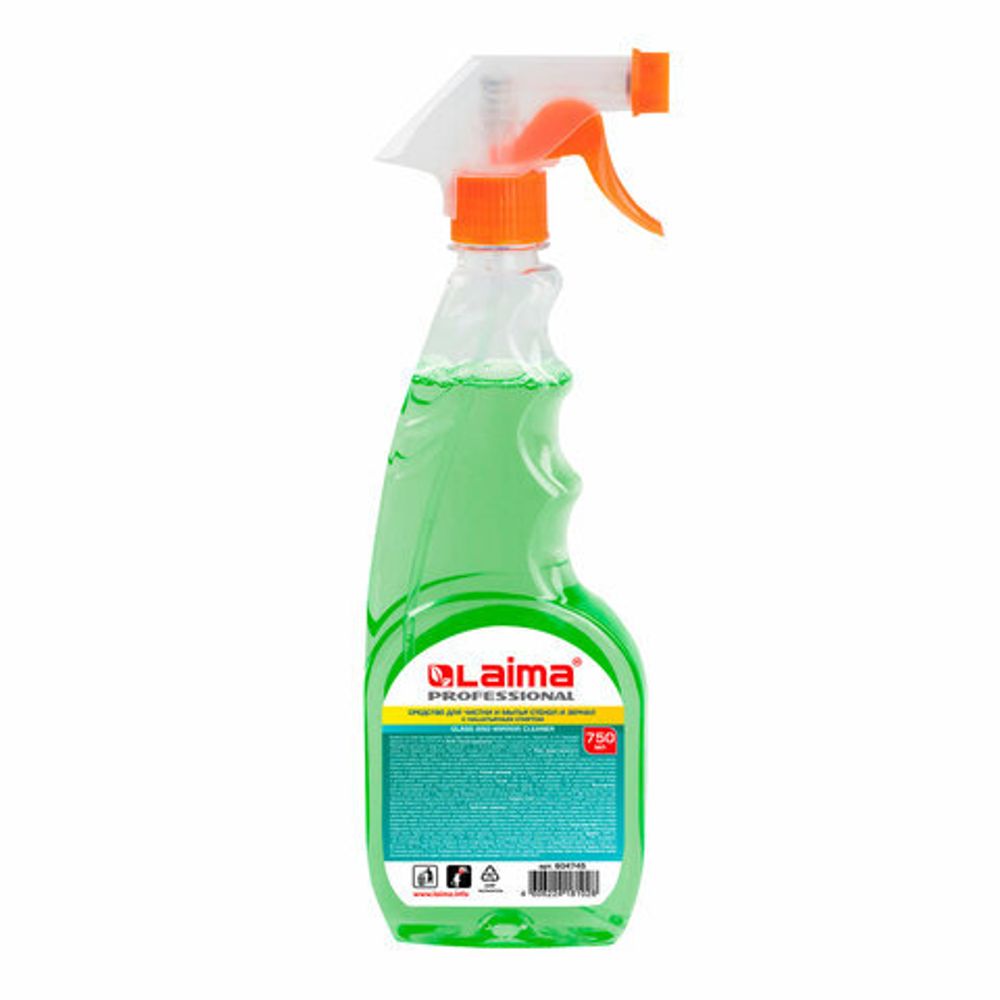 Средство для мытья стекол и зеркал с нашатырным спиртом 750 мл, LAIMA PROFESSIONAL, распылитель, 604745