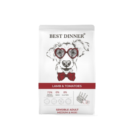 Сухой корм для собак крупных и средних пород Best Dinner Adult Medium/Maxi 15кг ягненок с томатами