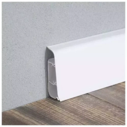 Плинтус напольный ПВХ "Деконика", 001-0 Белый Глянцевый 2200х100х23 мм