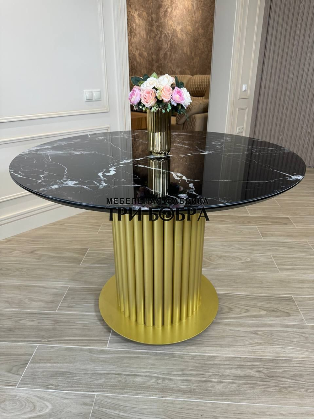 Кухонный стол "Орион", чёрный мрамор