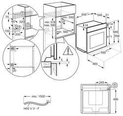 Встраиваемый электрический духовой шкаф Electrolux OEF5H70V