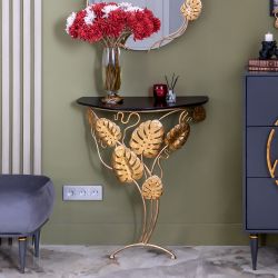 Консоль Monstera Deliciosa Wood (Монстера) Каштан Амбер