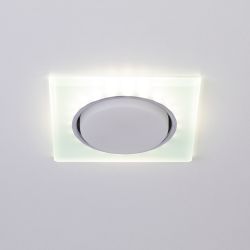 Встраиваемый светильник со светодиодной подсветкой ЭРА DK LD50 FR GX53 белый матовый | Встраиваемые LED светильники