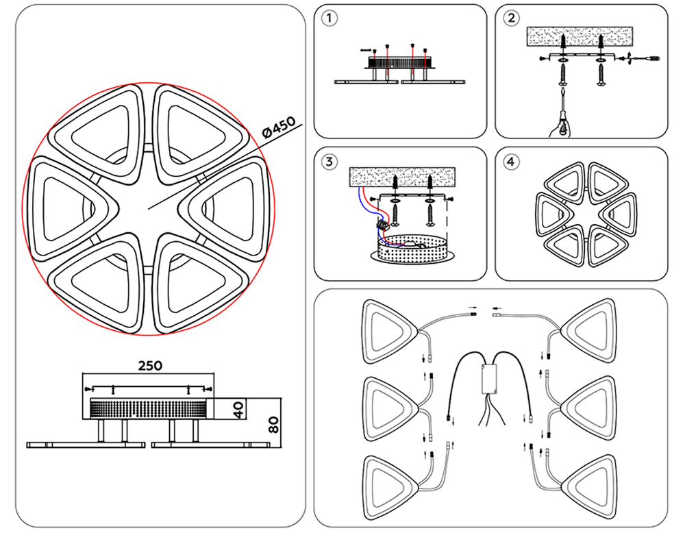Ambrella Потолочный светодиодный светильник с пультом Original FA4495