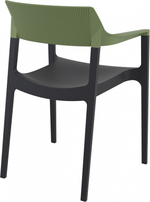Кресло пластиковое Siesta Contract Tulum, черный, оливковый