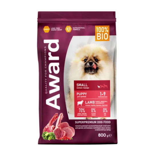 Сухой корм AWARD ДЛЯ ЩЕНКОВ ОТ 1 МЕСЯЦА, БЕРЕМЕННЫХ И КОРМЯЩИХ СУК МЕЛКИХ И МИНИАТЮРНЫХ ПОРОД с ягненком и индейкой с добавлением брокколи и брусники Сухой корм AWARD ДЛЯ ЩЕНКОВ ОТ 1 МЕСЯЦА, БЕРЕМЕННЫХ И КОРМЯЩИХ СУК МЕЛКИХ И МИНИАТЮРНЫХ ПОРОД с ягненком и индейкой с добавлением брокколи и брусники