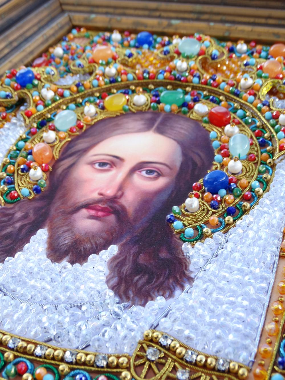 И-21б Набор для вышивания хрустальными камнями Господь Спас нерукотворный