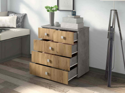 Комод Лофт-5 Бетон ателье / Дуб Крафт