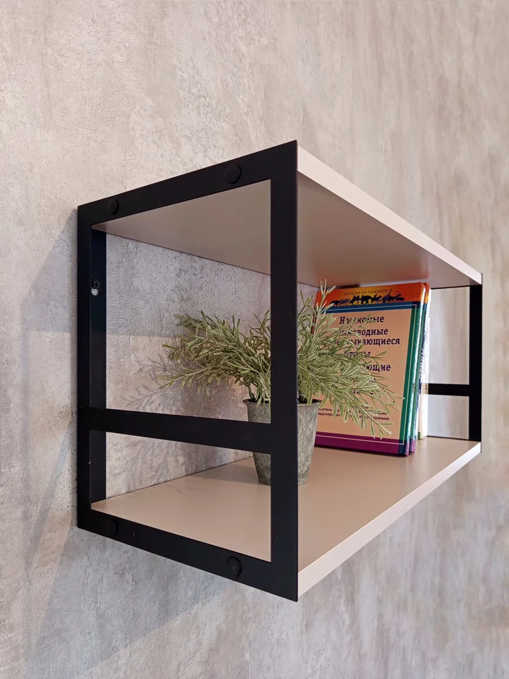 Полка настенная для книг двойная Кашемир