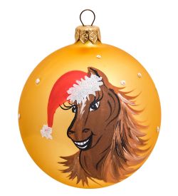 Элита НФШ-1330/2 Ел. украшение Шар «Конь в новогоднем колпаке» 90 мм