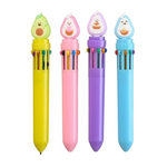 Ручка шариковая, автоматическая, 10в1, Basir, серия "АВОКАДО", 10-ти цветная, с резиновой фигуркой, 36 шт