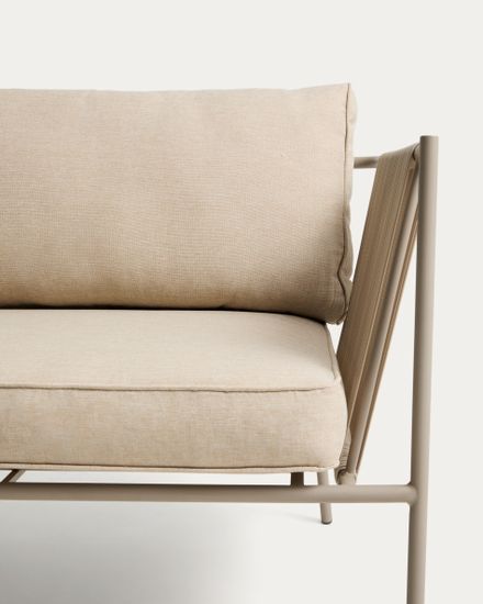 Двухместный уличный диван Zivia из веревки цвета экрю и стали таупе 178 см