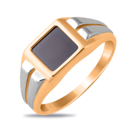 Кольцо из золота с ониксом