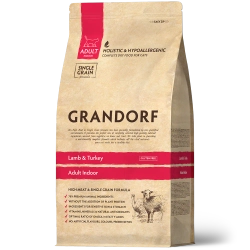 Grandorf Lamb & Turkey, Adult Indoor для домашних кошек (Ягнёнок с индейкой)