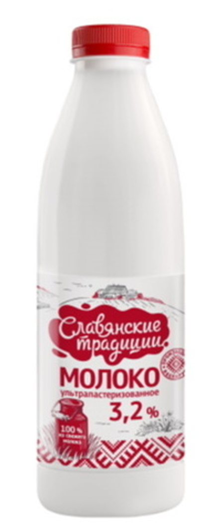 Молоко "Славянские традиции" 3,2% 0,9л. Минск