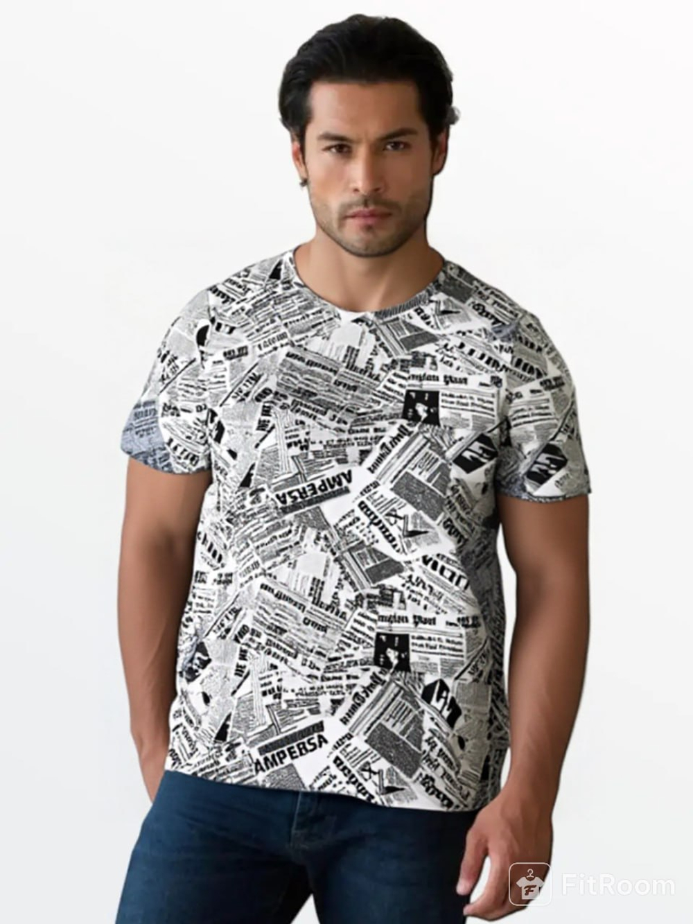 3422 Футболка мужская кулирка газета (56)
