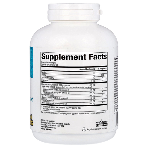 Natural Factors, WomenSense®, RxOmega-3, рыбий жир, 120 капсул Enteripure™