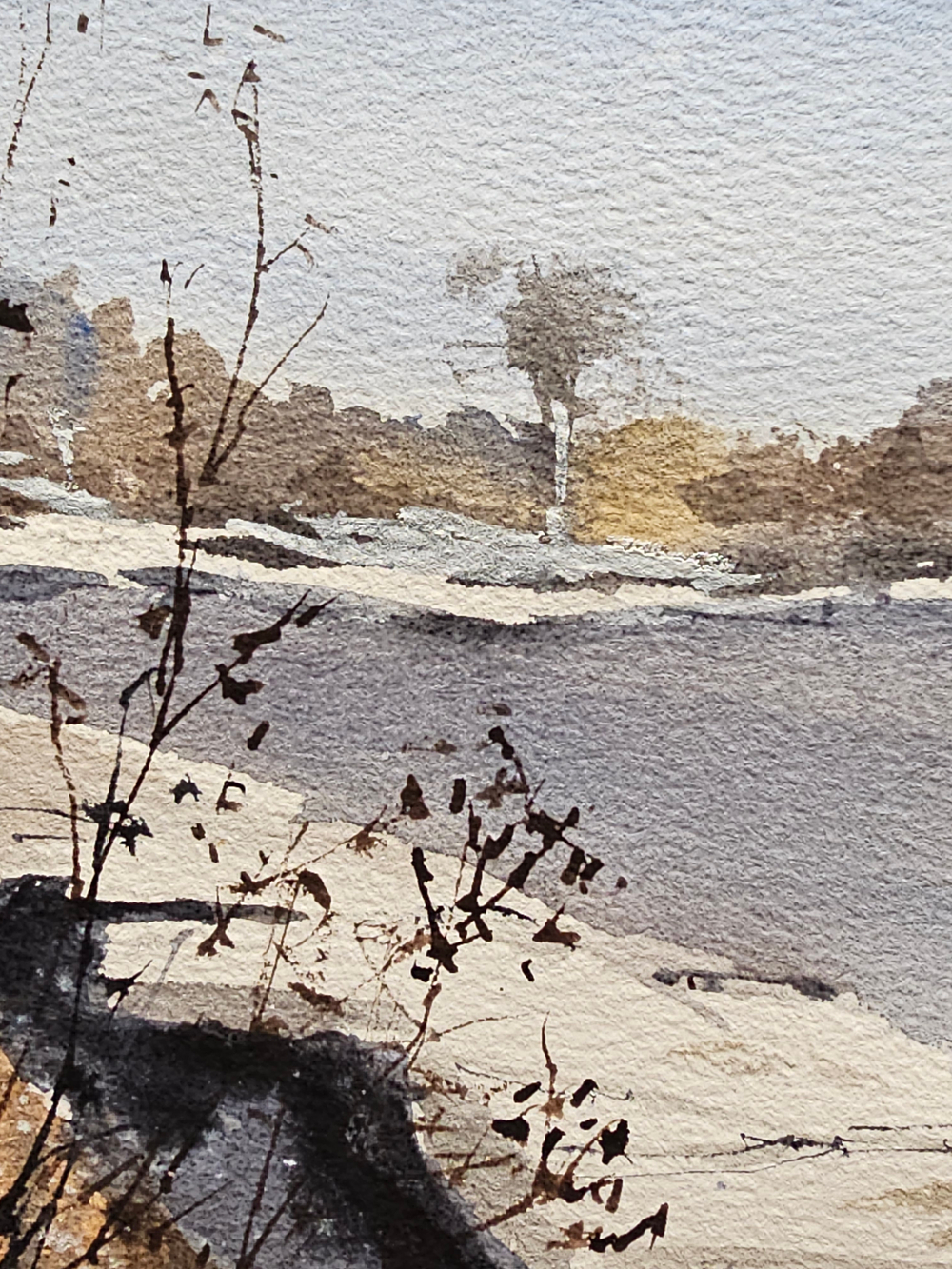 Картина авторская акварельная в паспарту 30х40 см на стену для интерьера "Весна идет"