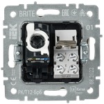 BRITE Розетка двойная RJ11+RJ45 кат.5E РК/Т12-БрБ белый IEK