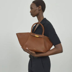 Сумка DeMellier The Midi New York Tan Small Grain Ecru Stitching