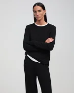 Лонгслив из модала, Черный