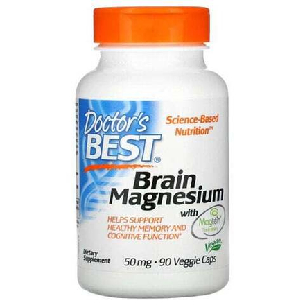 Магний Doctor's Best, магний для здоровья мозга с Magtein, 50 мг, 90 вегетарианских капсул