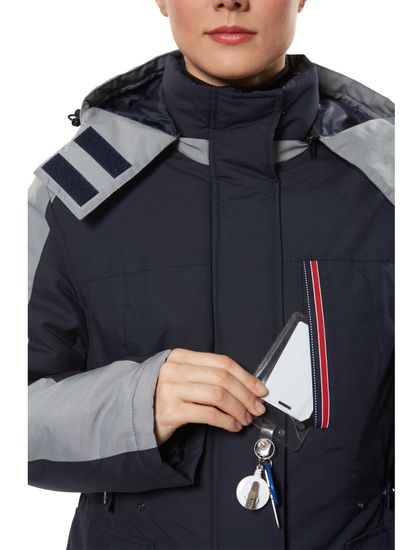 Куртка зимняя женская "Альфа" (синий/серый)