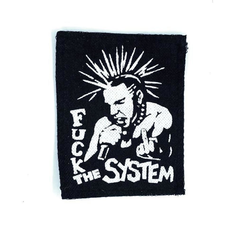 Нашивка Fuck the System (черно-белая)