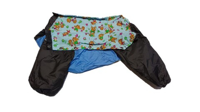 Комбинезон,  утепленный байкой 24 мальчик (обхват груди 45 - 52) голубой - черный