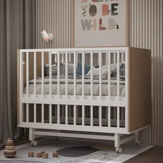 Детская кроватка  на маятнике Incanto Cambridge Белый/дуб
