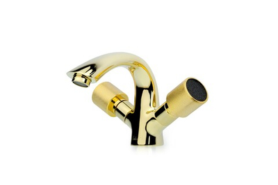 Смеситель для умывальника ROYAL CRYSTAL Black, золото_Комплект