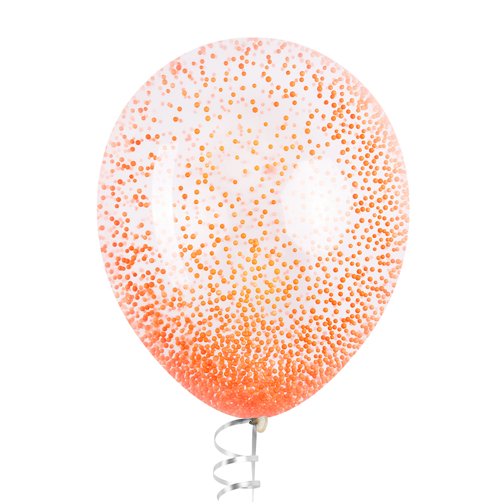 Шар с конфетти пенопласт, Оранжевый 32 см (СГ-17)