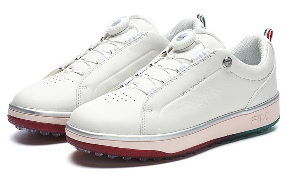 FILA GF 1911 Trainer Cushioning, Wear Resistant Low top Golf Shoes Women"s White Pink