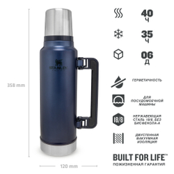 Термос Stanley Classic (1,4 литра), синий