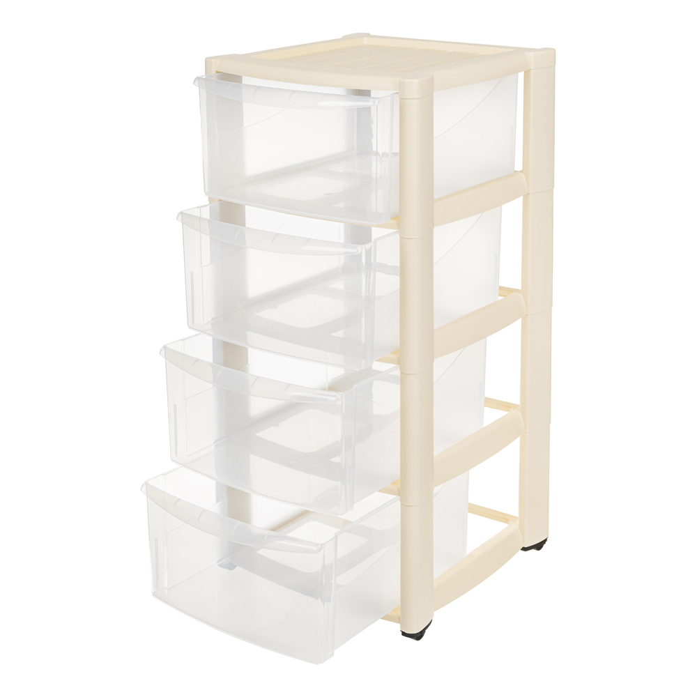 Комод 4-х секционный на колесах "Амадео", бежевый