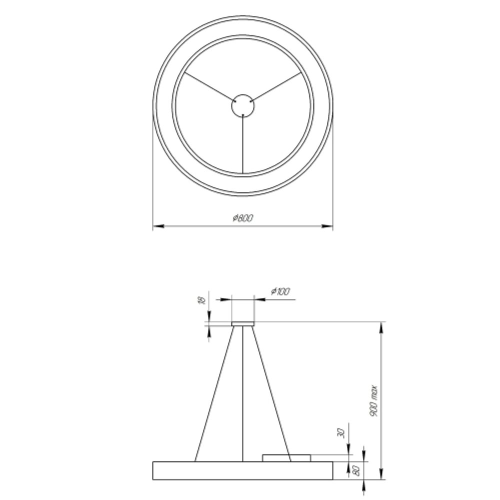 Светильник LED ЭРА Geometria SPO-134-B-40K-056 Ring 56Вт 4000К 4200Лм IP40 800*800*80 черный подвесной | Декоративные светильники Geometria