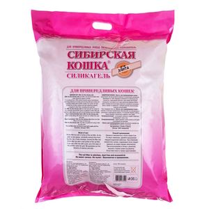 Наполнитель для кошачьего туалета, Сибирская Кошка "Элита", силикагель (розовые гранулы) для привередливых