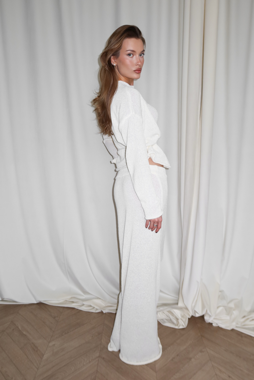 Комплект тройка вязаный, топ с длинной юбкой и кардиган на завязке